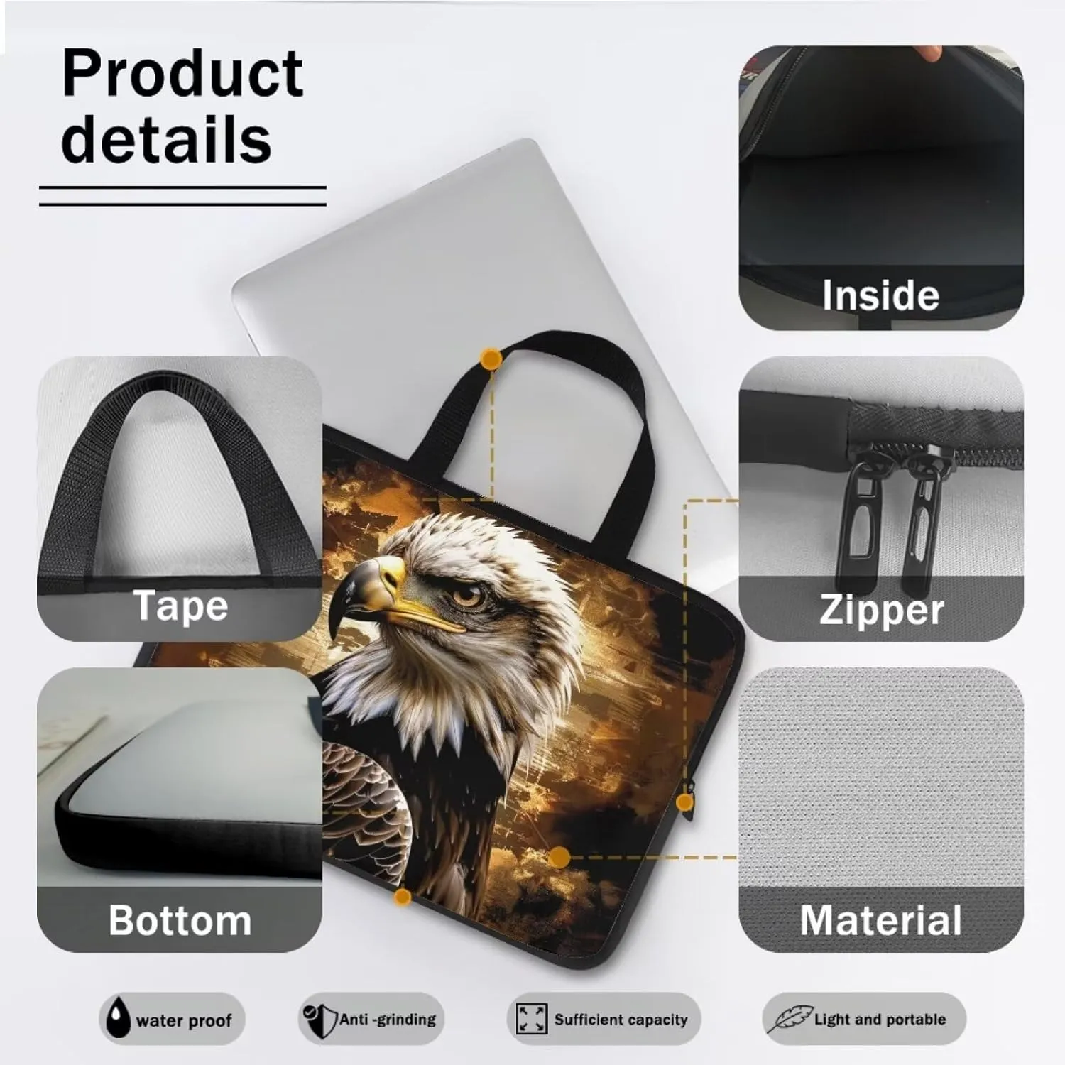 Laptop Bag for Men Women Tote Work Professional Computer Briefcase Waterproof Handbag Large