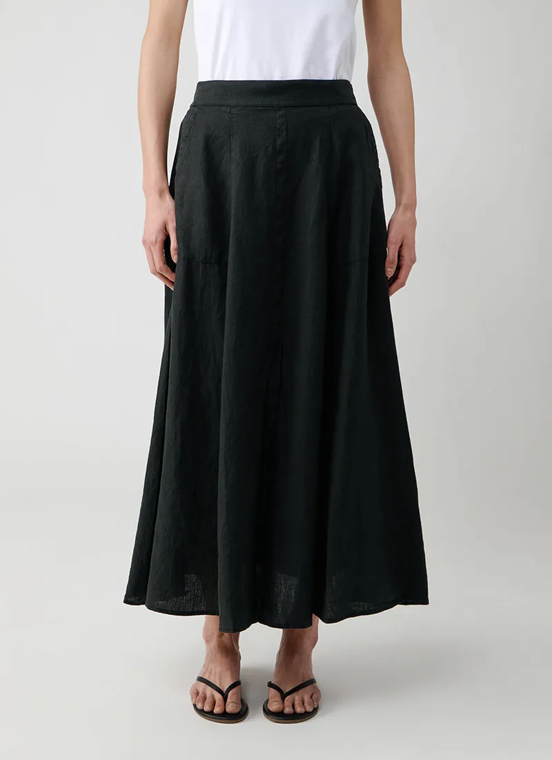 Linen Skirt With Split