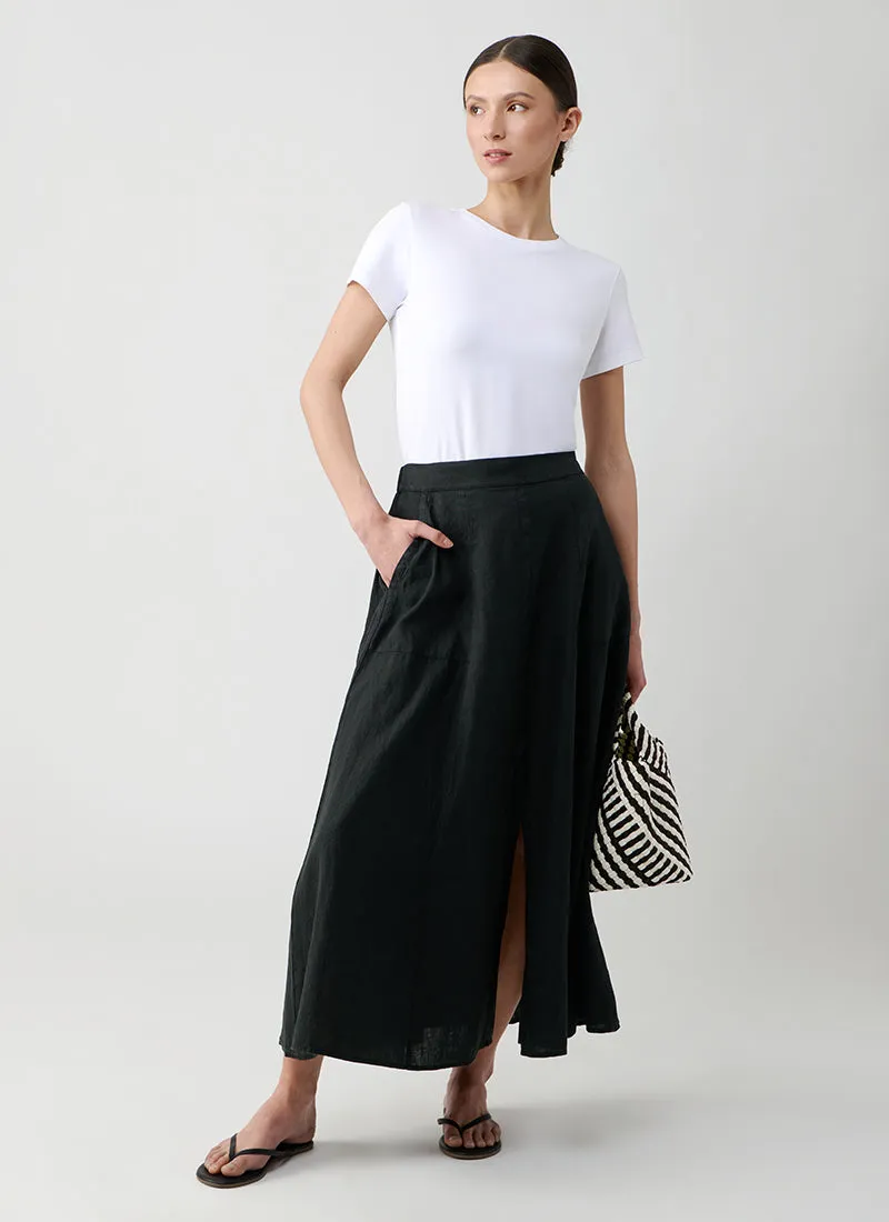 Linen Skirt With Split
