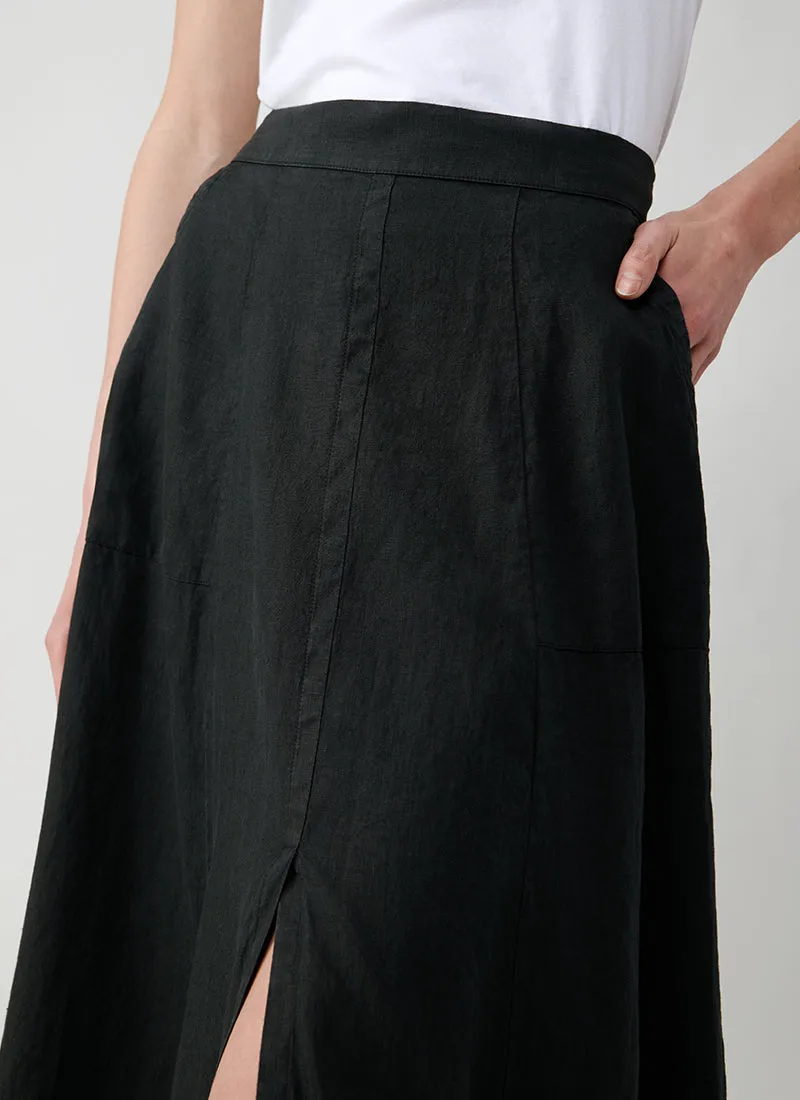 Linen Skirt With Split