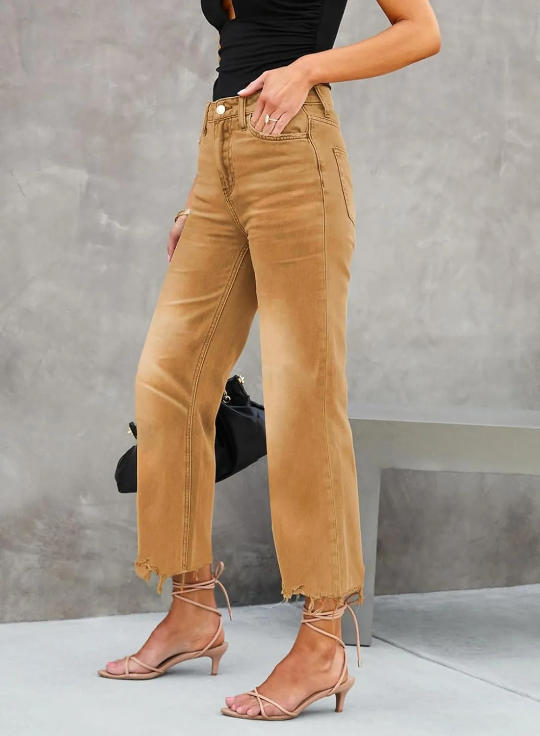 LOLONG High Waisted Flare Jeans for Women Casual Bell Bottom Denim Pants