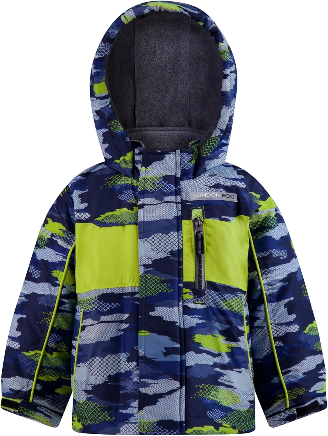 LONDON FOG Boys 3-piece Snowsuit Insulated Winter Jacket Snow Pants Skibib and Beanie