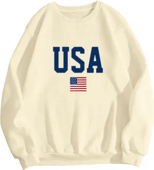 LovelyWholesale Women Graphic Crew Neck Sweatshirts Causal Long Sleeve Pullover Tops
