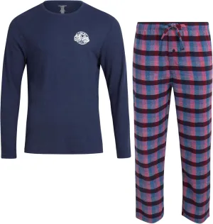 Lucky Brand Men's Pajama Set - 2 Piece Long Sleeve Waffle Knit Top and Flannel Fleece Thermal Pants - Cozy Men's Base Layers