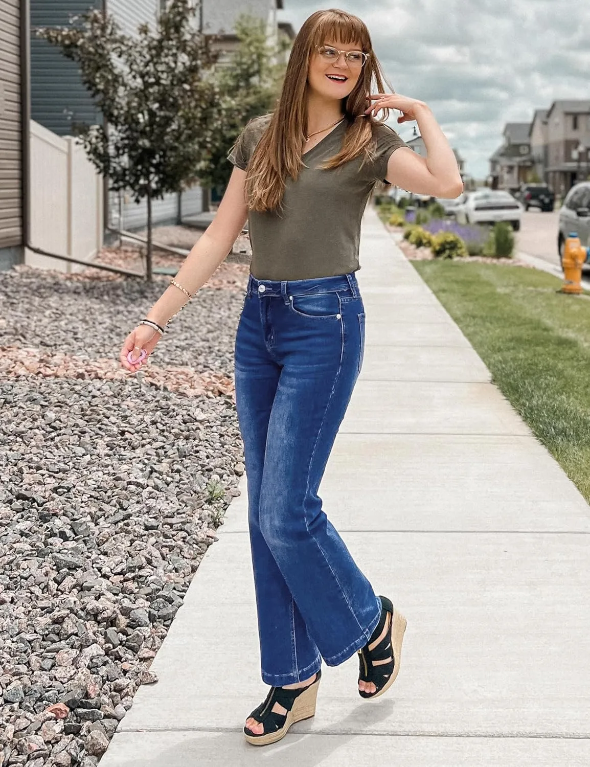 luvamia Wide Leg Jeans for Women Distressed Baggy High Waisted 90s Jeans Stretchy Denim Pants Trendy
