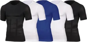 Maiyifu-GJ 5 Pack Men's Sleeveless Compression Shirts Athletic Workout Slimming Tank Top Running Undershirts Shapewear Vest
