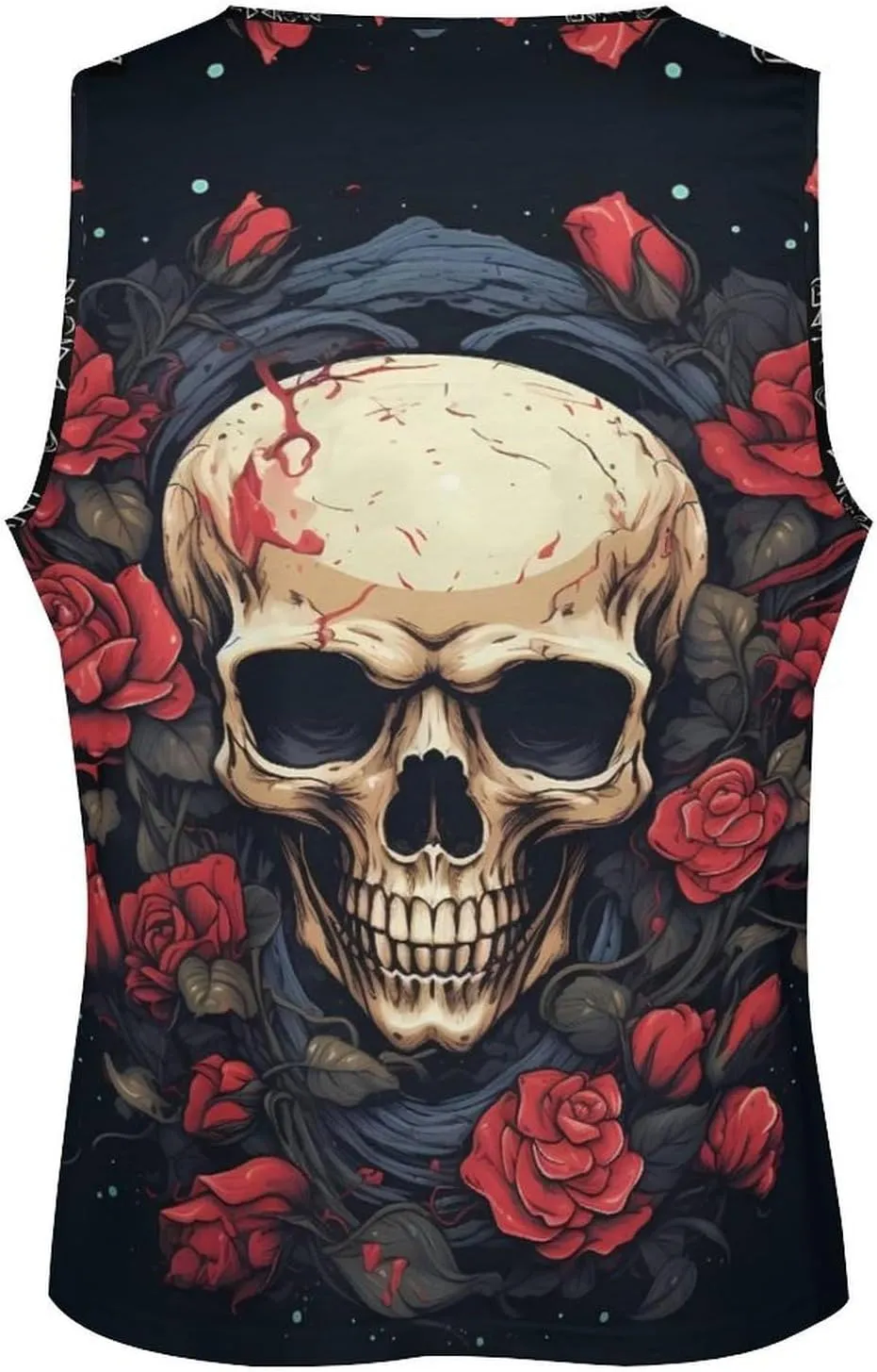 MARSVOVO Mens Tank Top Skull Muscle Summer Casual Stylish Tank Western Shirts for Men Summer Beach Quick Dry Gym Vest