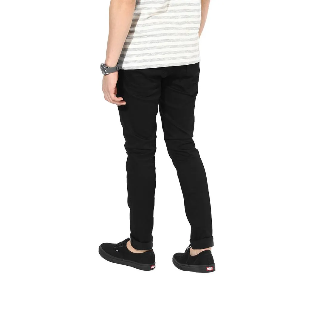 Men's Black Denim Distress Regular Fit Jeans