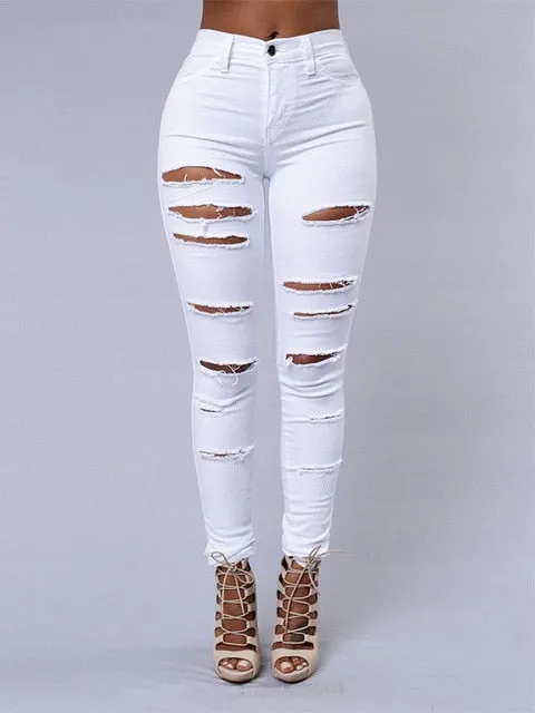 Mid-High Ripped Jeans