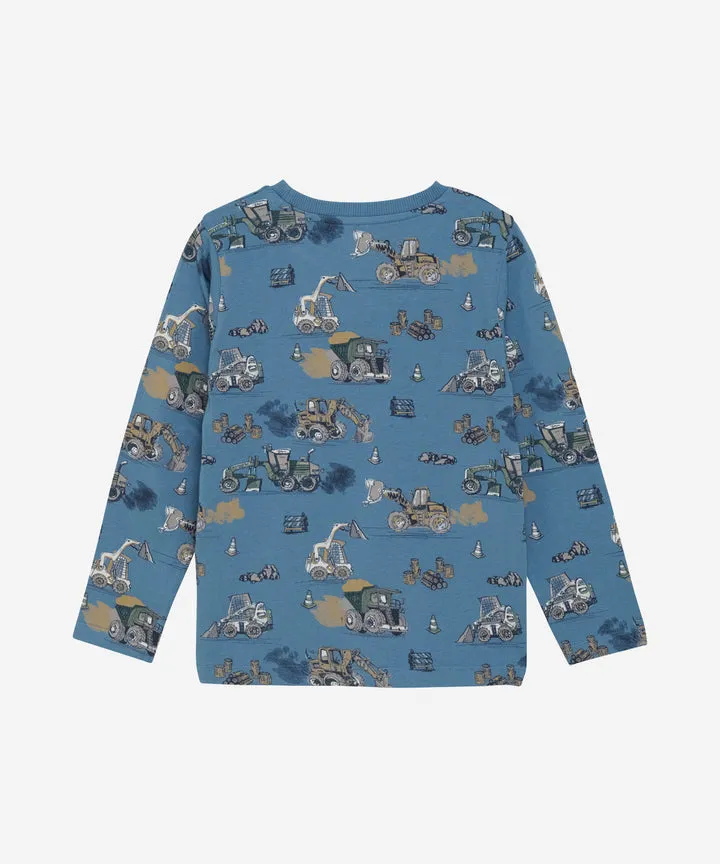 Minymo | Blue Tractor & Lumber L/S T-Shirt