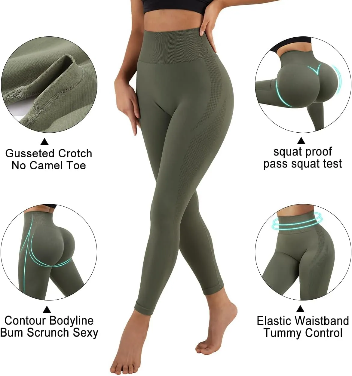 MOSHENGQI Scrunch Butt Leggings for Women Seamless High Waisted Slimming Workout Gym Yoga Pants