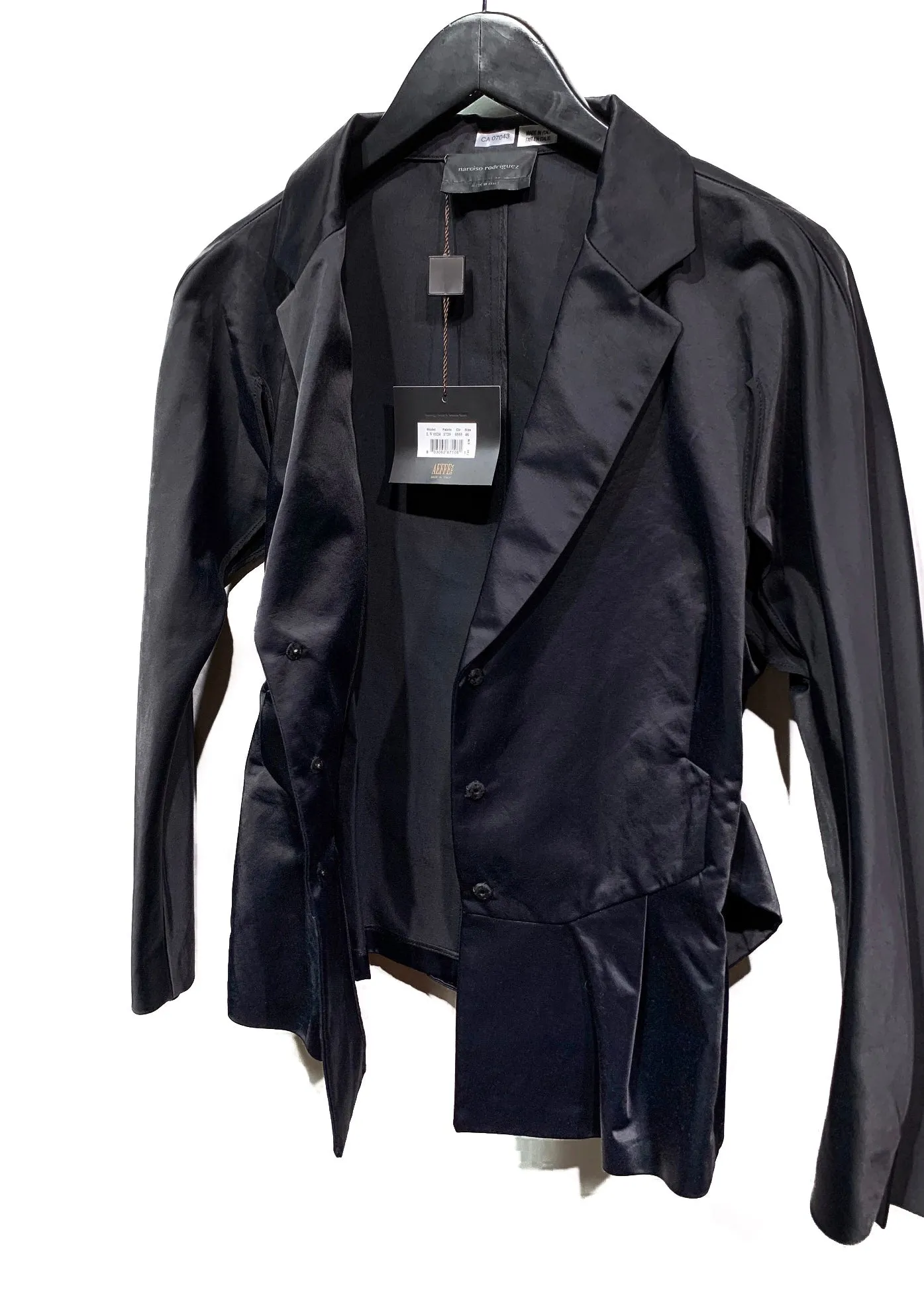 Narciso Rodriguez Black Cotton Blend Cut Out Blazer