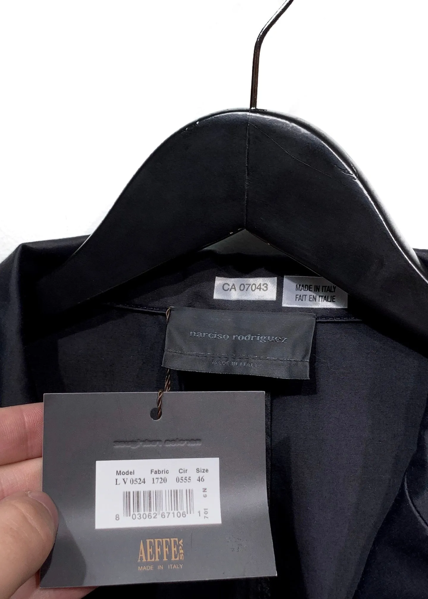Narciso Rodriguez Black Cotton Blend Cut Out Blazer