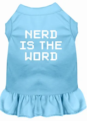 Nerd Is The Word Screen Print Dress Baby Blue Xl