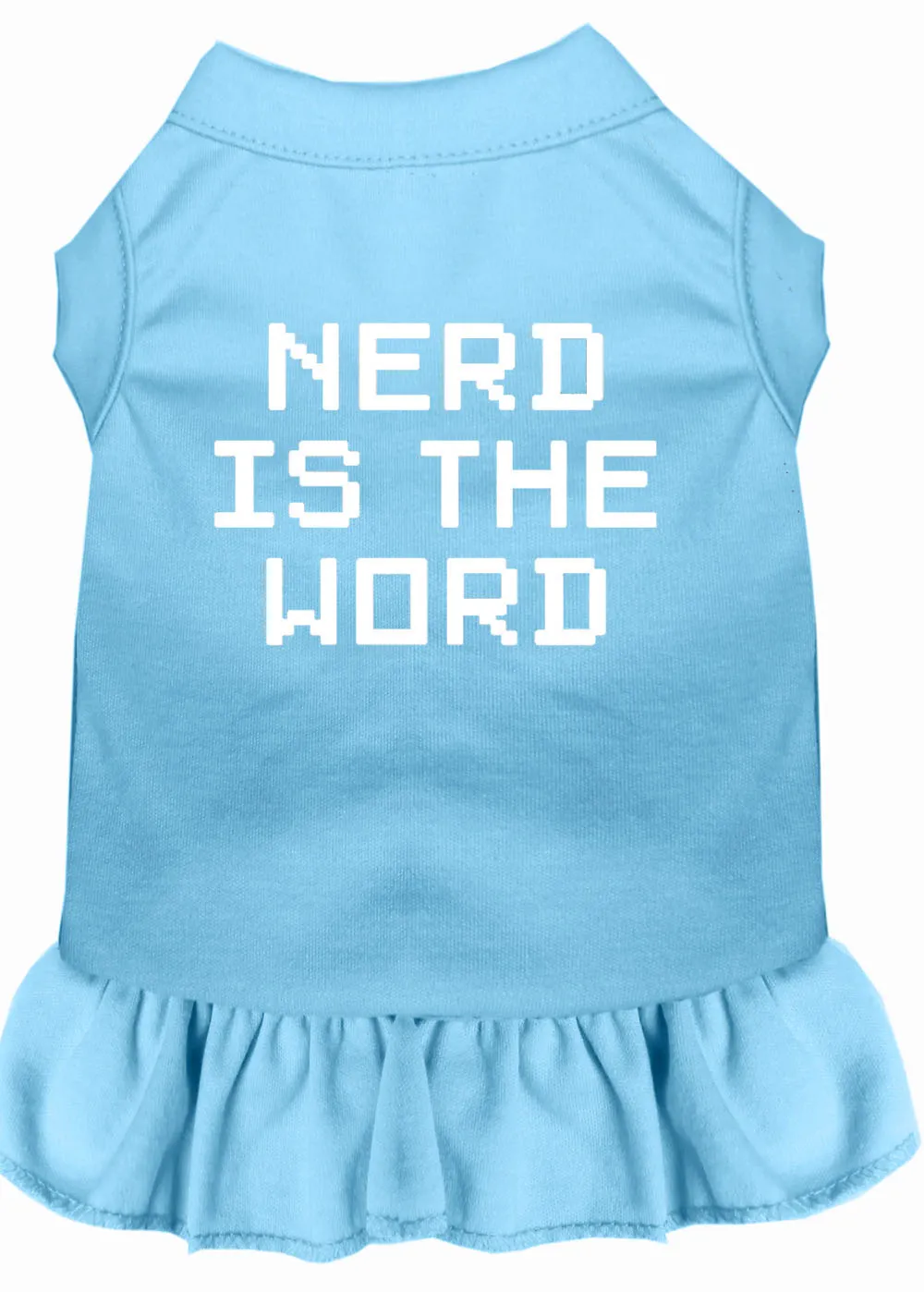 Nerd Is The Word Screen Print Dress Baby Blue Xl