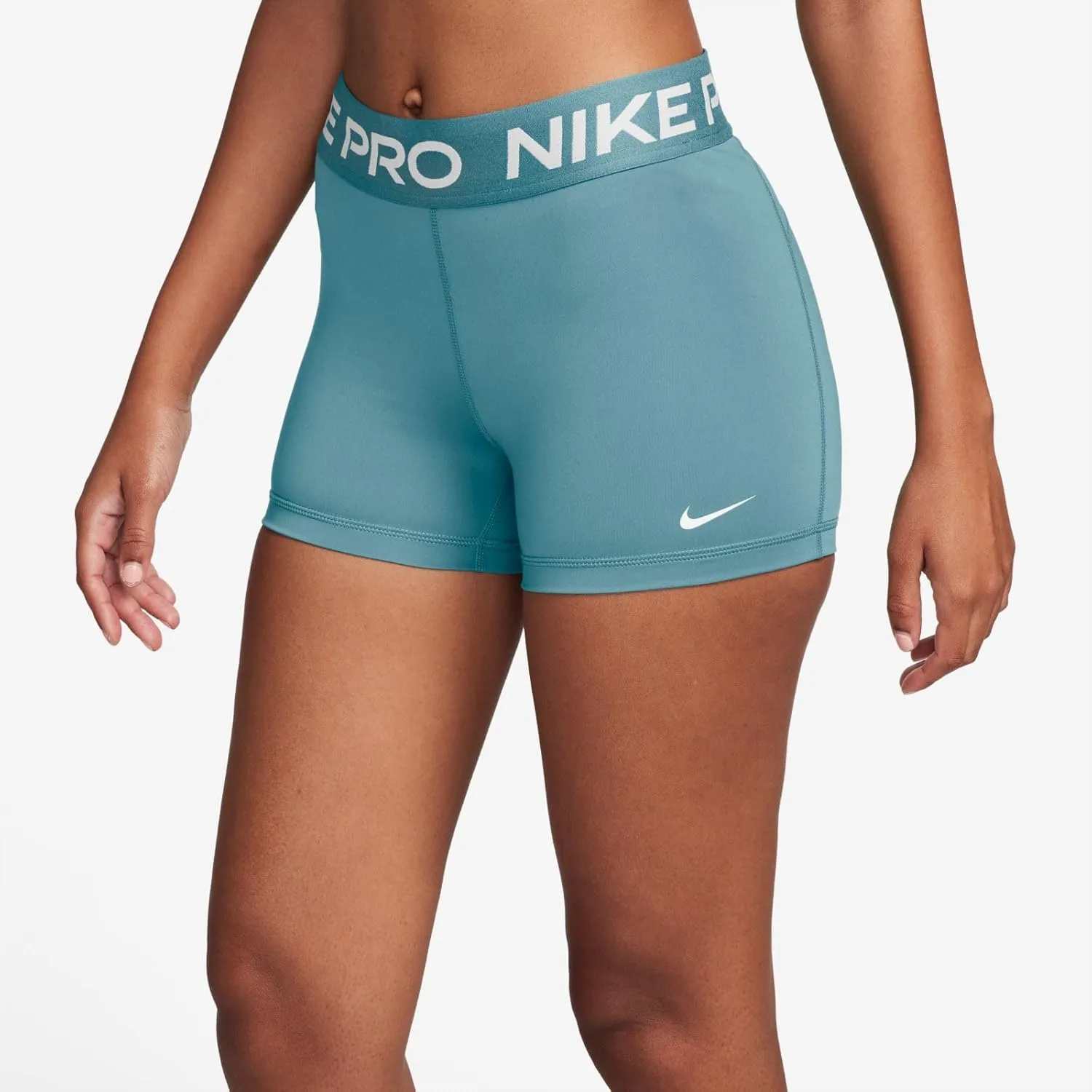 Nike ProWomen's 3" Shorts (Denim Turquoise/White, CZ9857-464)