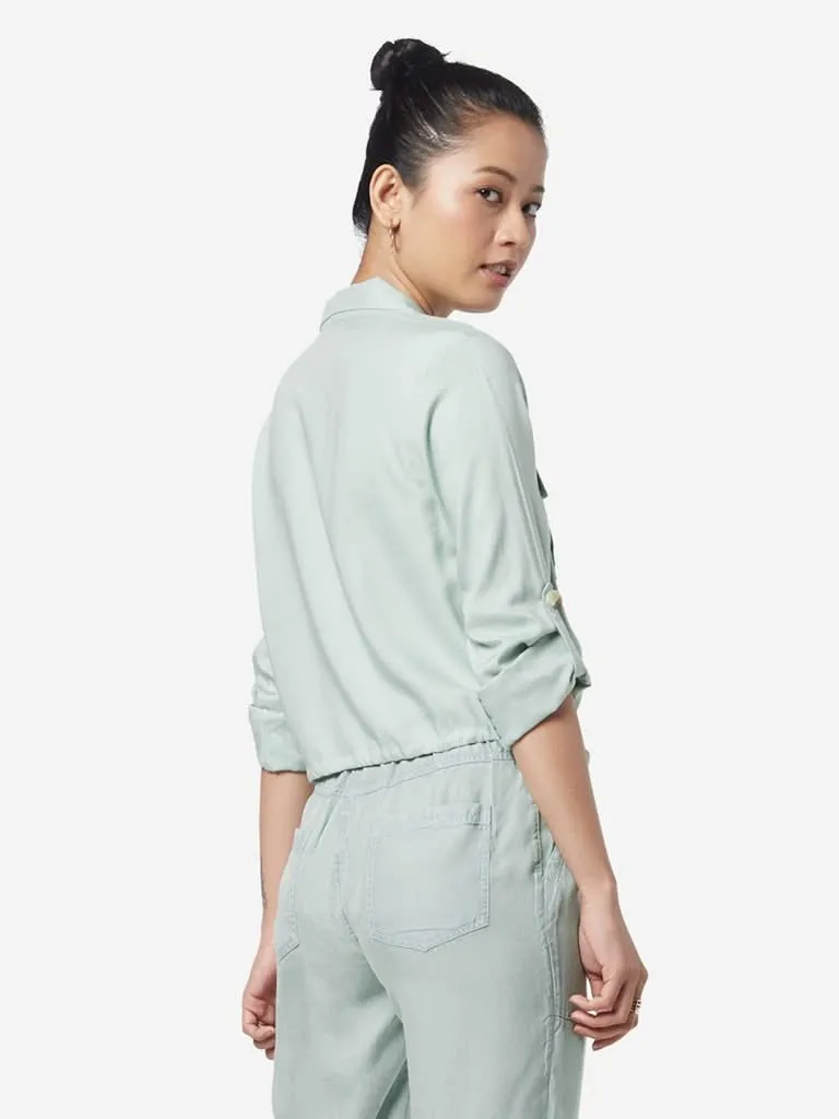 Nuon Mint Cropped Casual Shirt