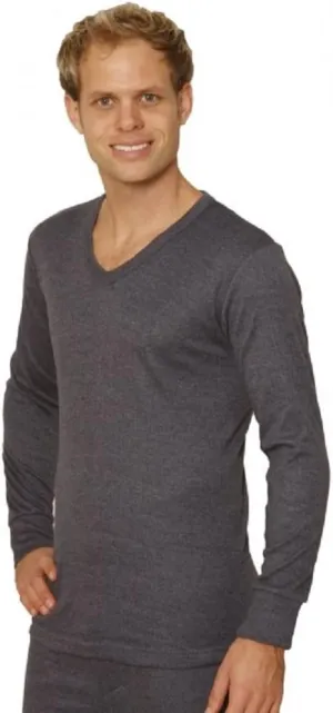 Octave 3 Pack Mens Thermal Underwear Long Sleeve 'V'-Neck T-Shirt/Vest/Top