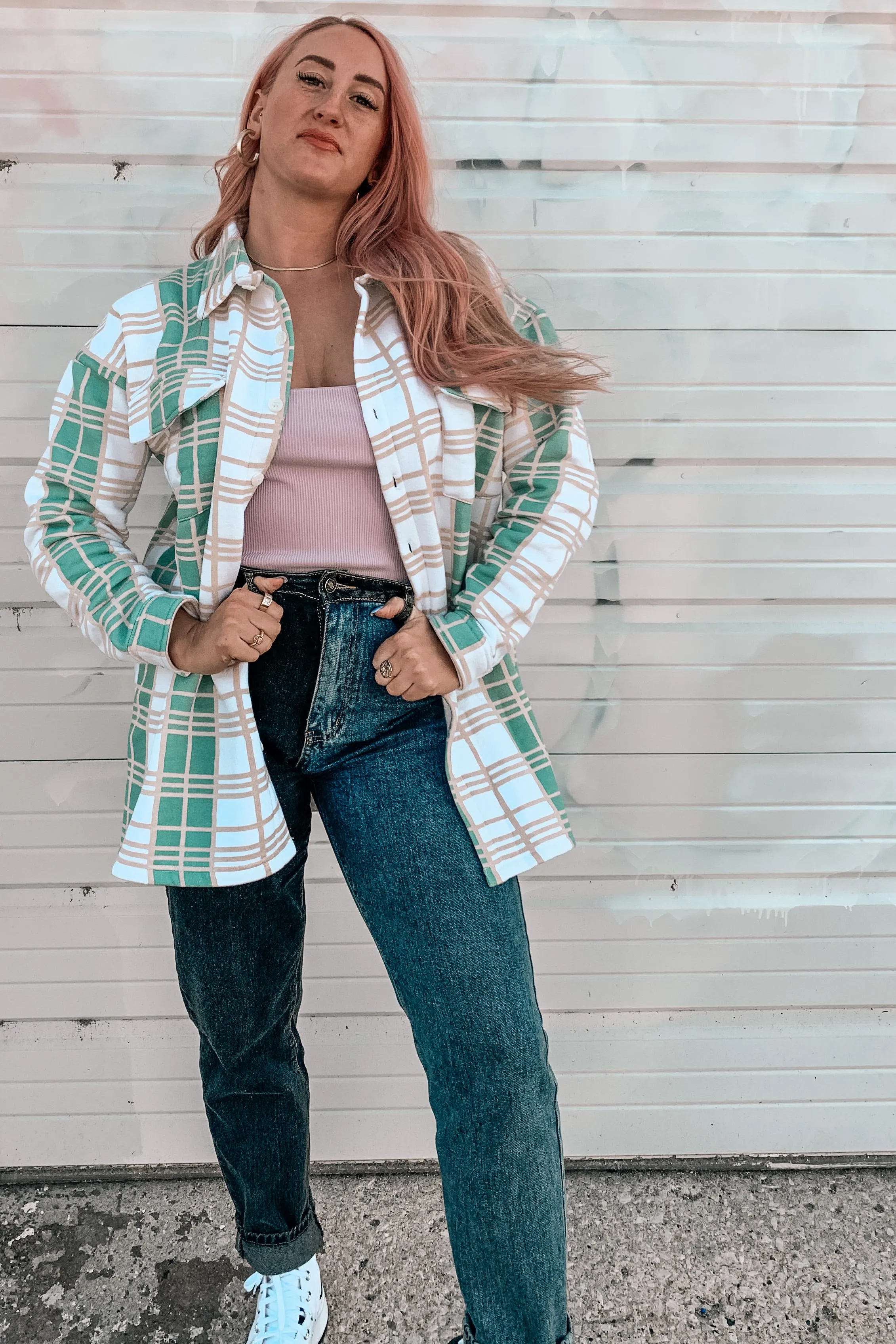 On Your Side Two Tone Mom Jeans