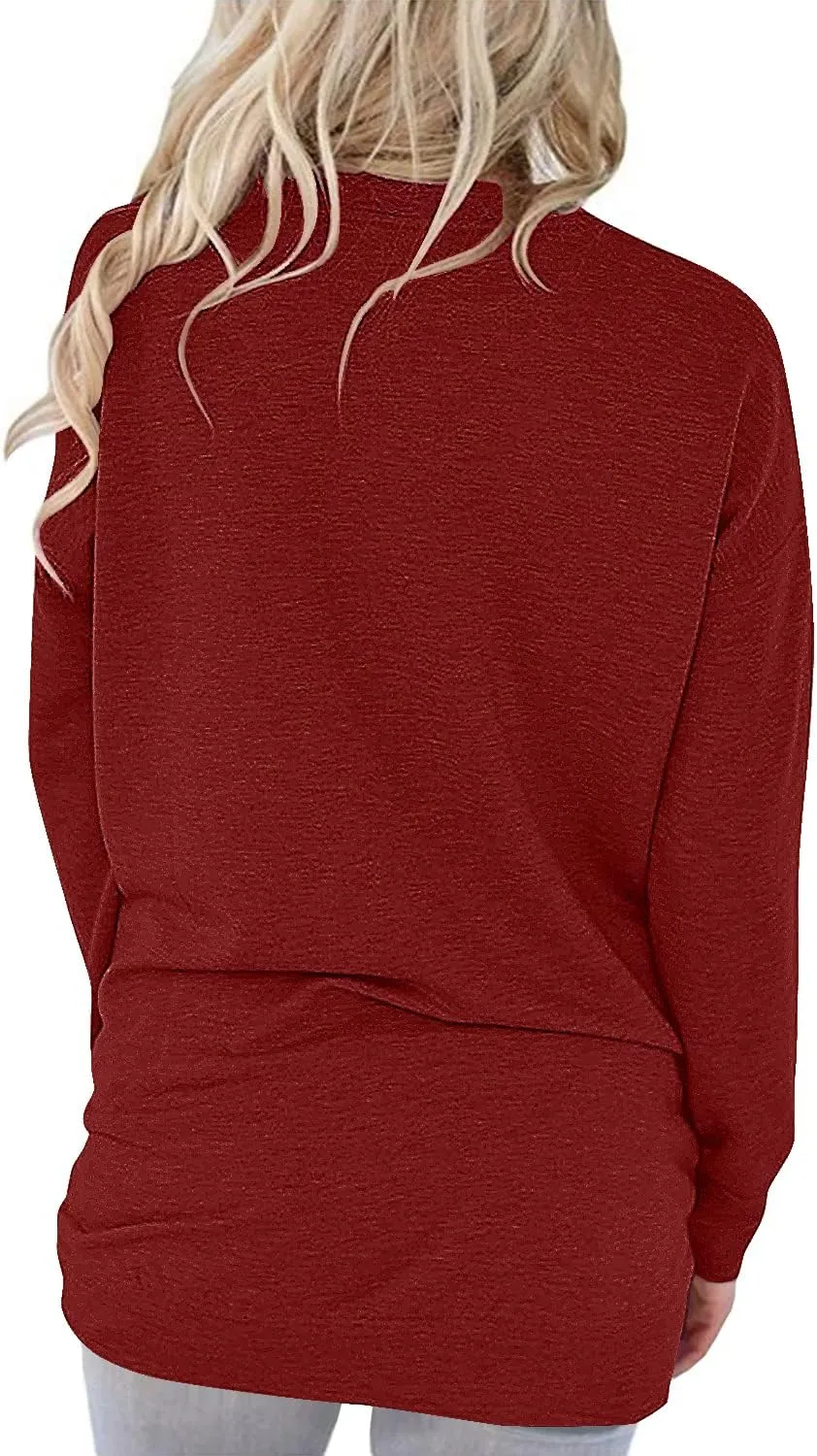onlypuff Womens Pocket Shirts Pullover Sweatshirt Loose Fit