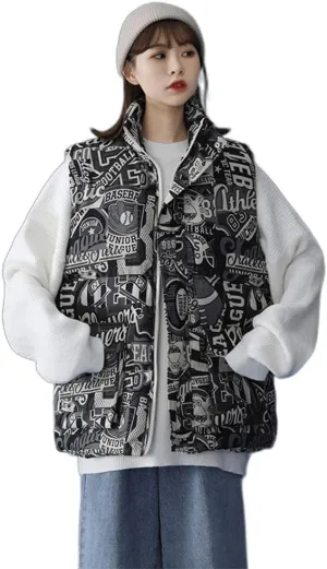 Outer Dress Vests for Women Fashion Gilet Vest Sleeveless Padded Cotton Waistcoat Parkas Outerwear with Pocket Casual Clothes (Color : White, Size : Medium)
