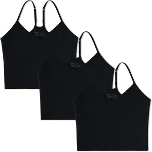 Pact Organic Cotton Women's Everyday Shelf Bra Cropped Camisole 3-Pack