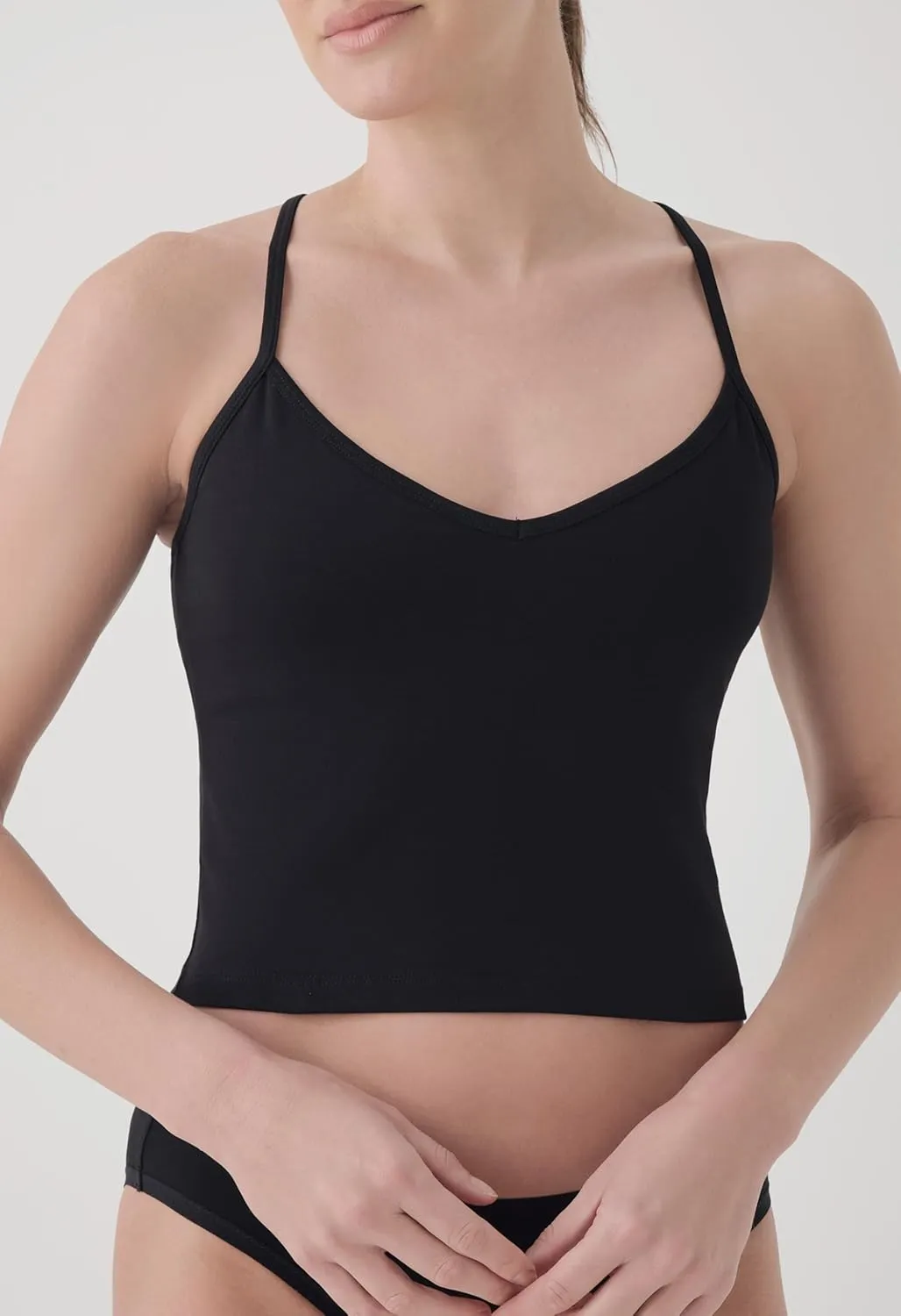 Pact Organic Cotton Women's Everyday Shelf Bra Cropped Camisole 3-Pack