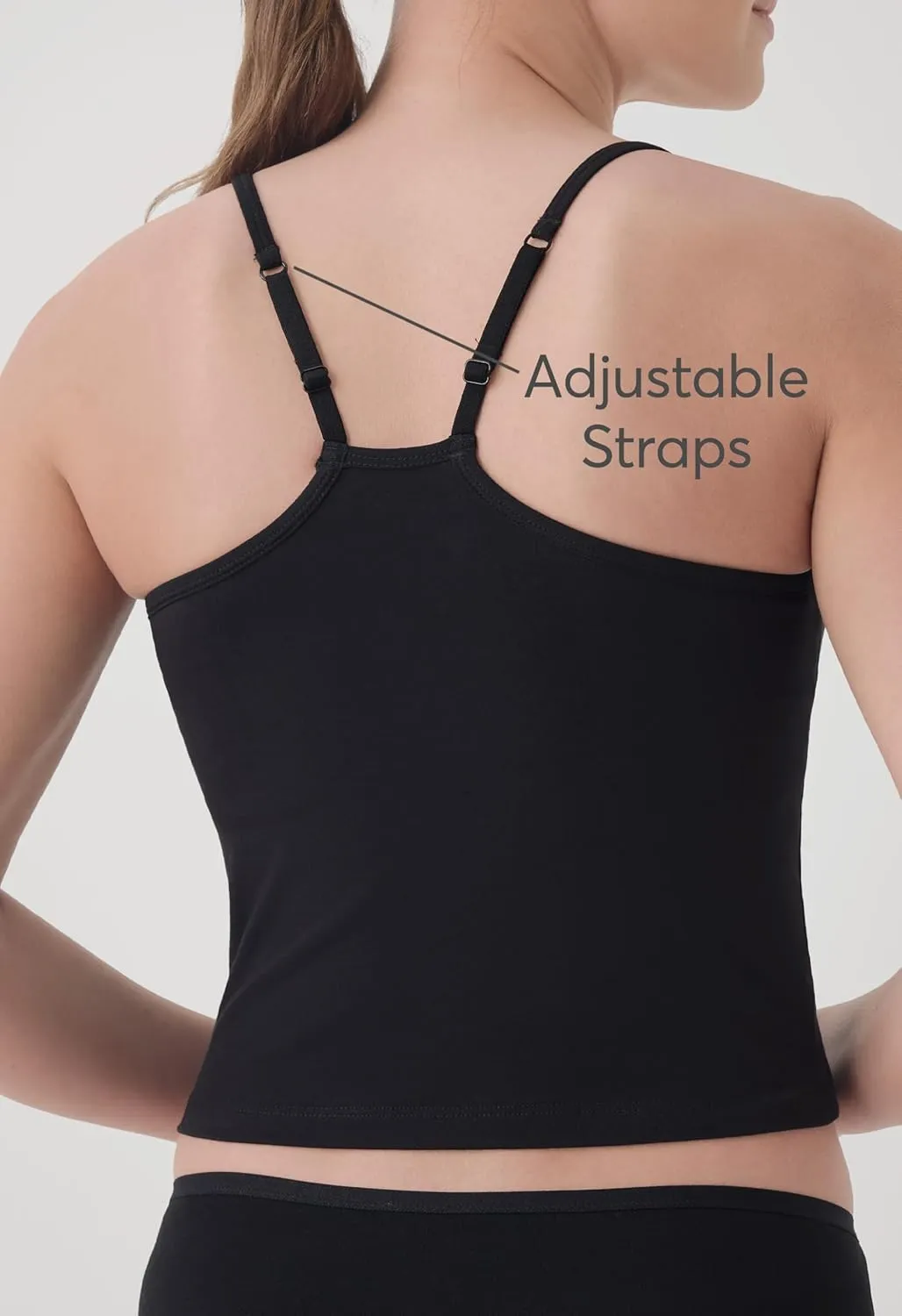 Pact Organic Cotton Women's Everyday Shelf Bra Cropped Camisole 3-Pack