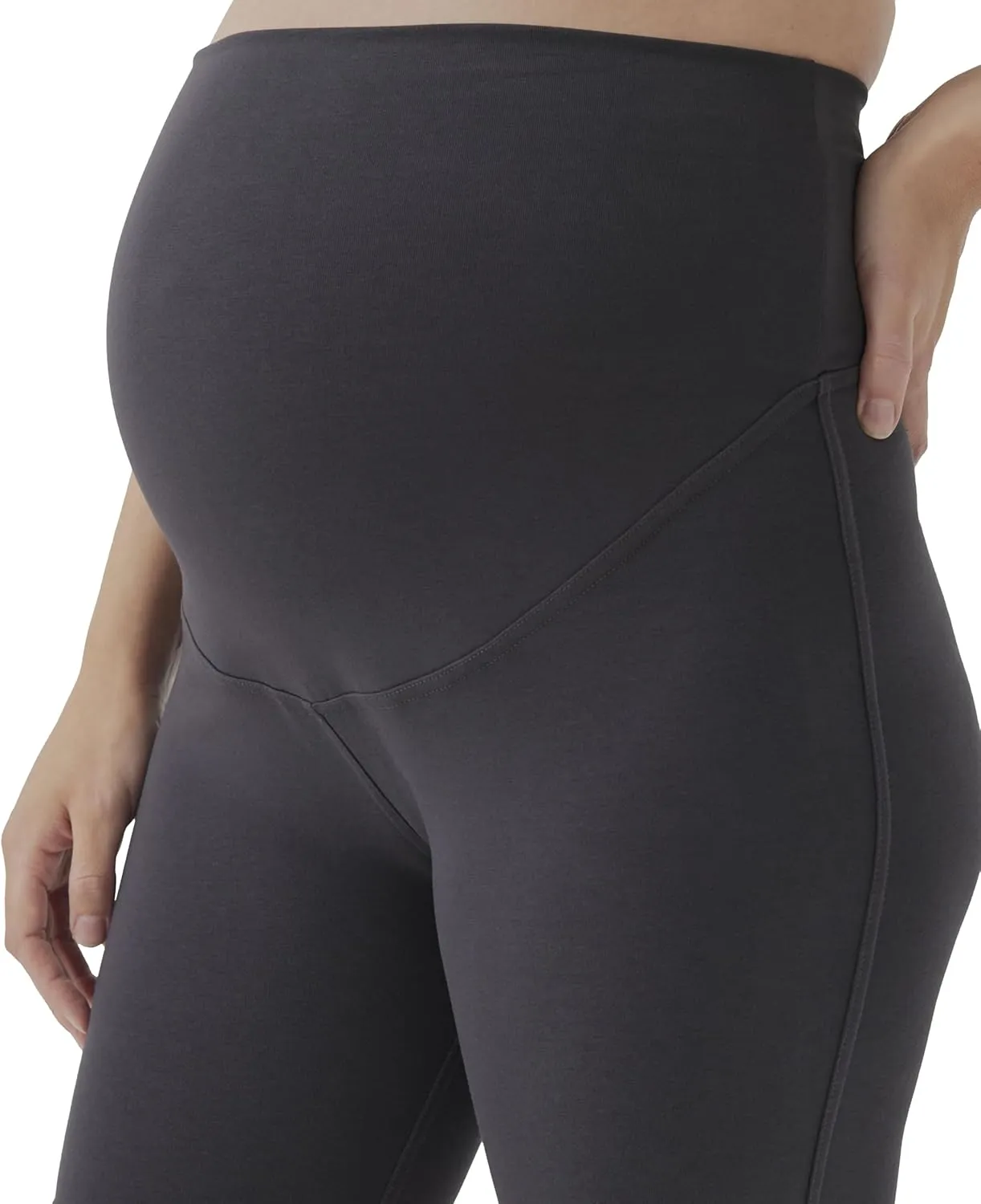 Pact Women's Made with Organic Cotton Maternity Bike Shorts Stretch Waistband Mid-Thigh Length