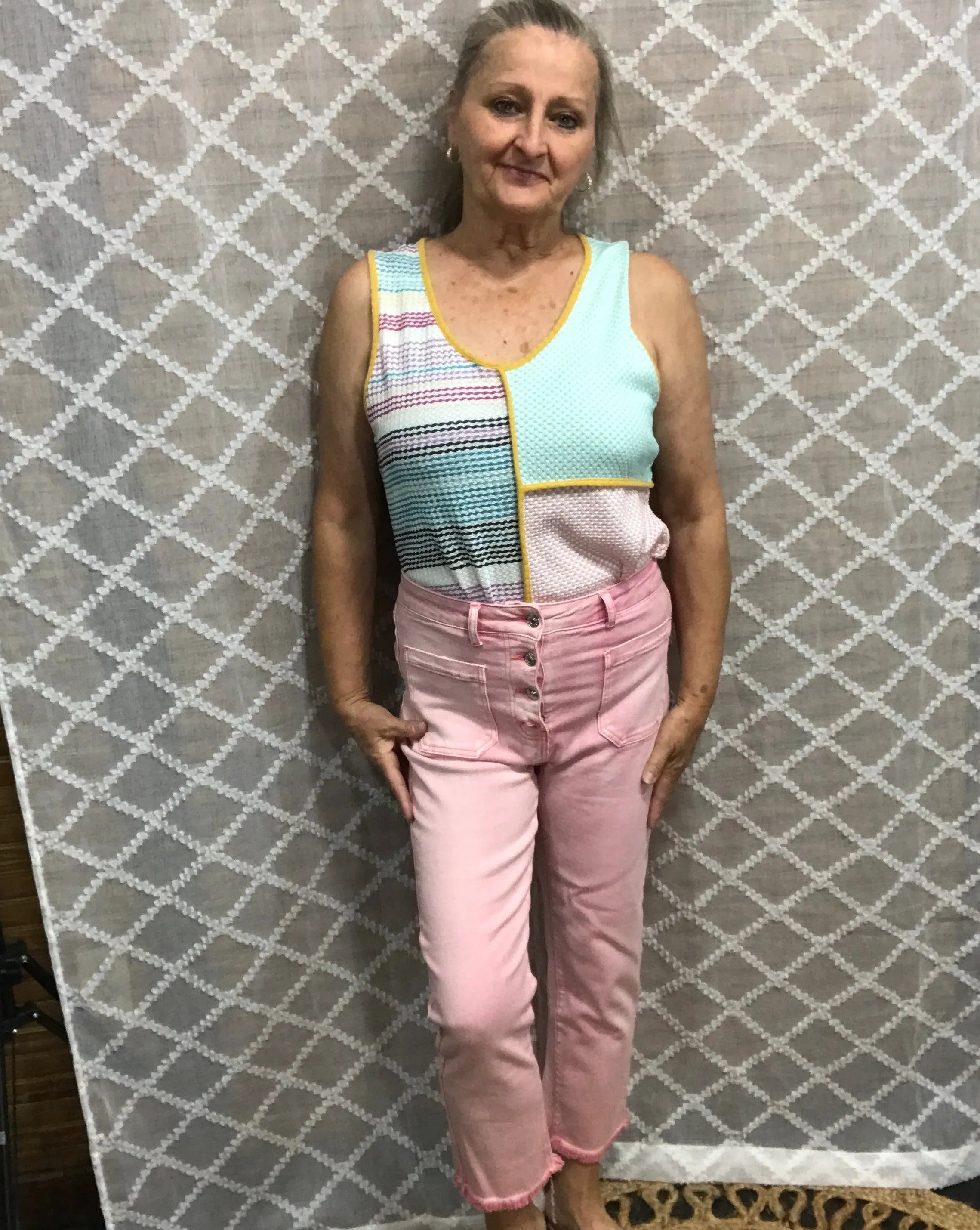 Pink Distressed Jean