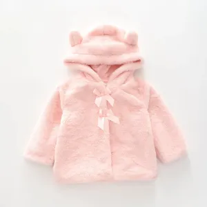 Pink Faux Fur, Infant Girls Coat