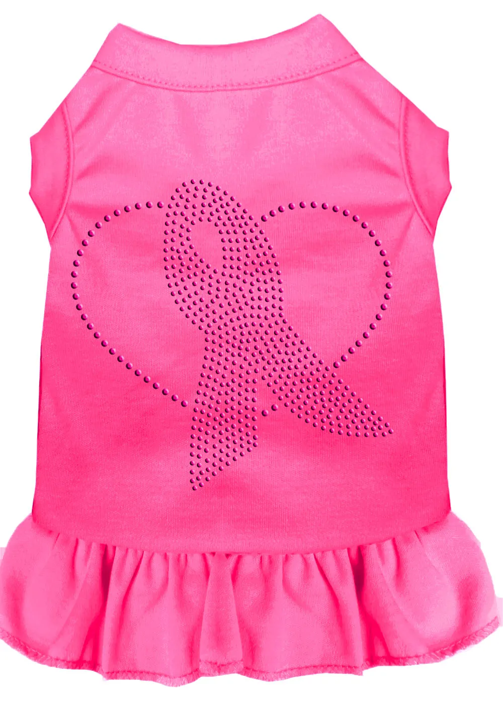 Pink Ribbon Rhinestone Dress Bright Pink Xl