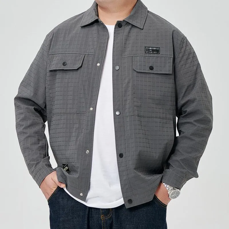 Plus-sized Size Plaid Jacket For Men