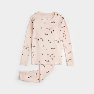 Pond Skating Print on Silver Peony PJ Set