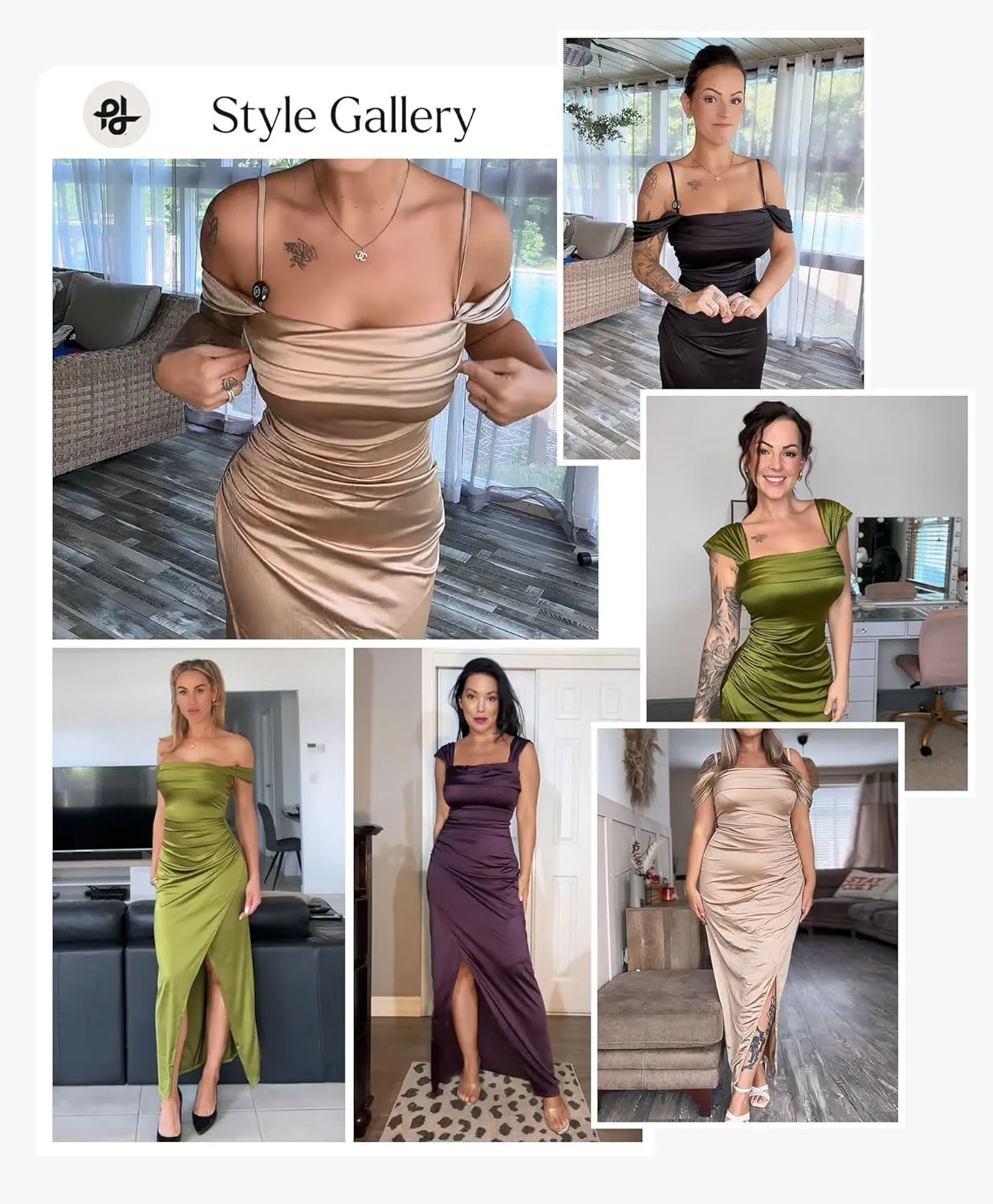 Popilush Shapewear Dress Womens Multi Way Wear Dresses Off The Shoulder Maxi Dress Bodycon Long Cocktail Dresses