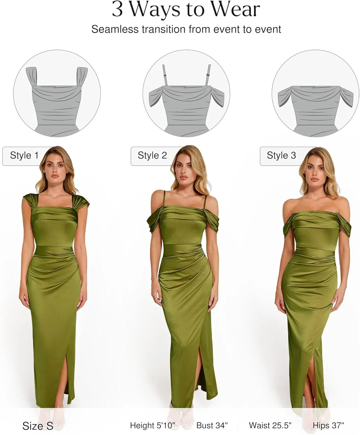 Popilush Shapewear Dress Womens Multi Way Wear Dresses Off The Shoulder Maxi Dress Bodycon Long Cocktail Dresses