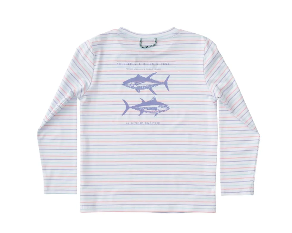Pro Performance Fishing Tee, Sweet Lavender Multi Stripe