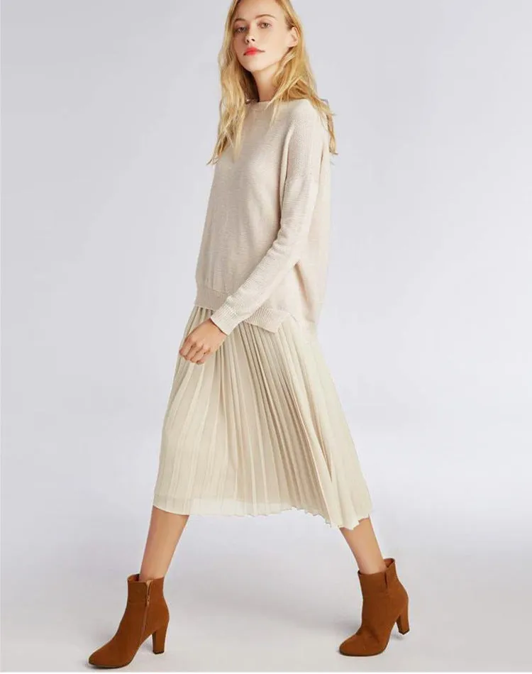 Pure Color Chiffon Pleated Big Short Skirt