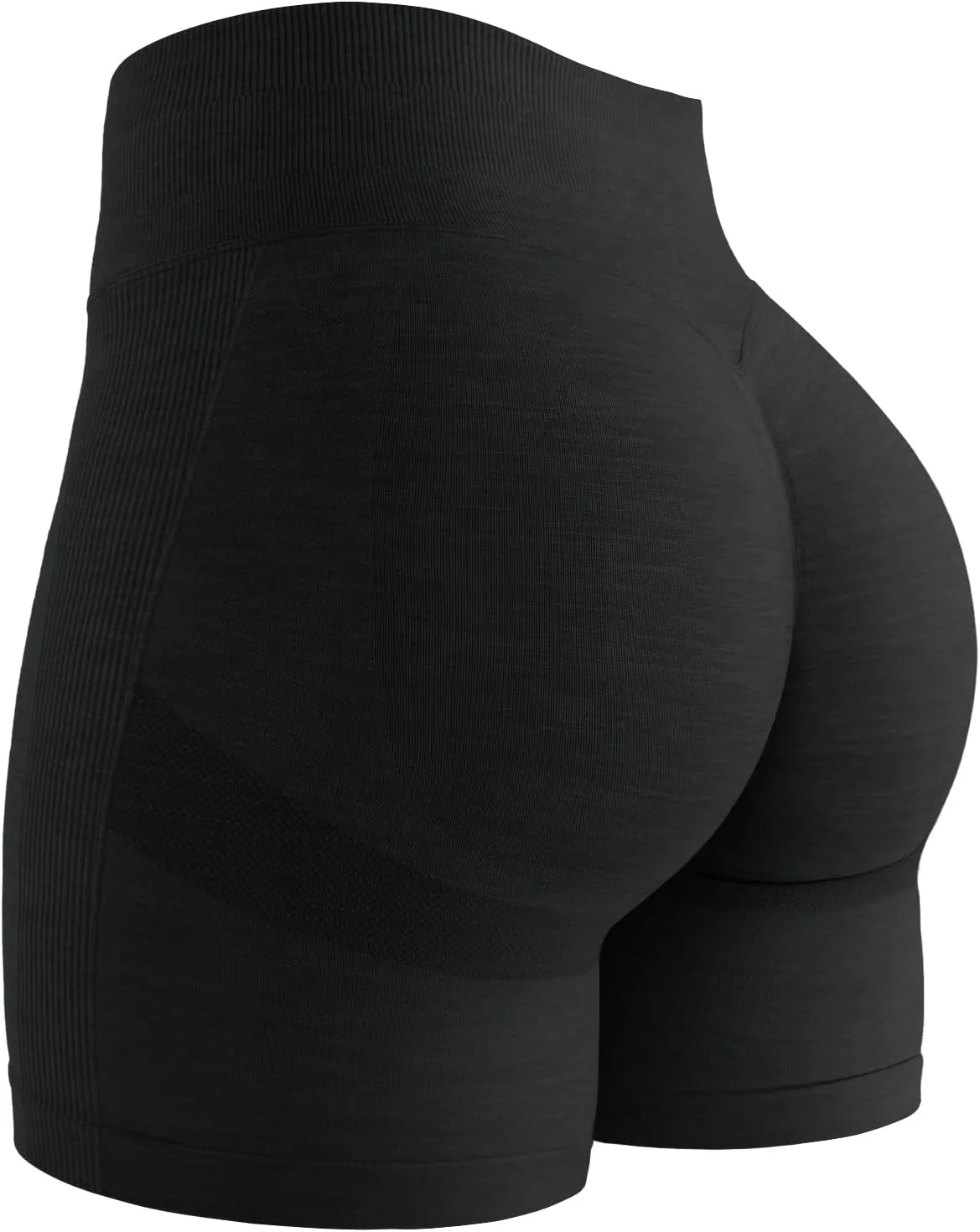 QOQ Womens Workout Biker Shorts Seamless High Waisted Tummy Control Slimming Athletic Gym Yoga Pants