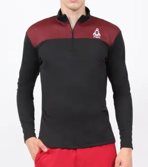Red Black Half Zipper