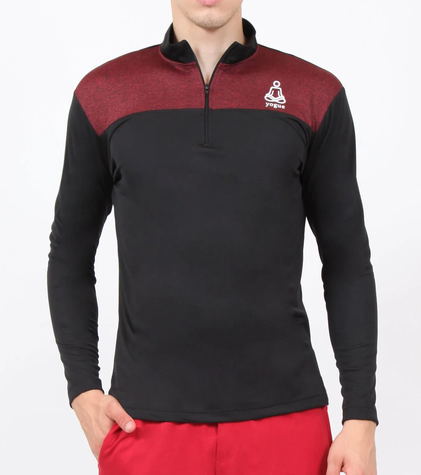 Red Black Half Zipper