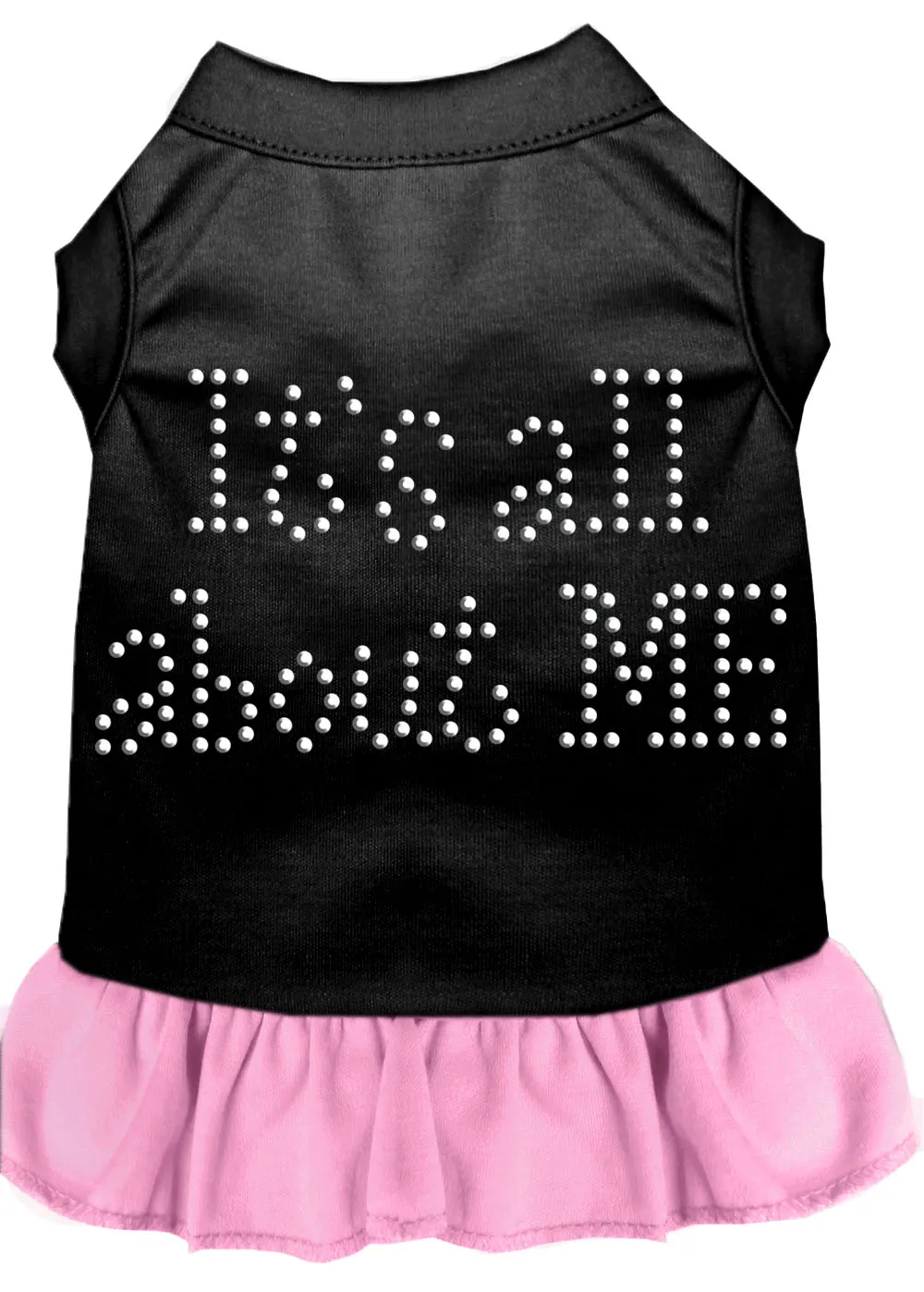 Rhinestone All About Me Dress Black With Light Pink Xl