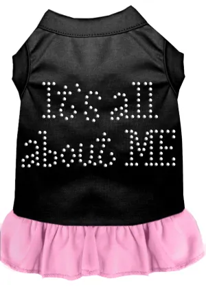 Rhinestone All About Me Dress Black With Light Pink Xl