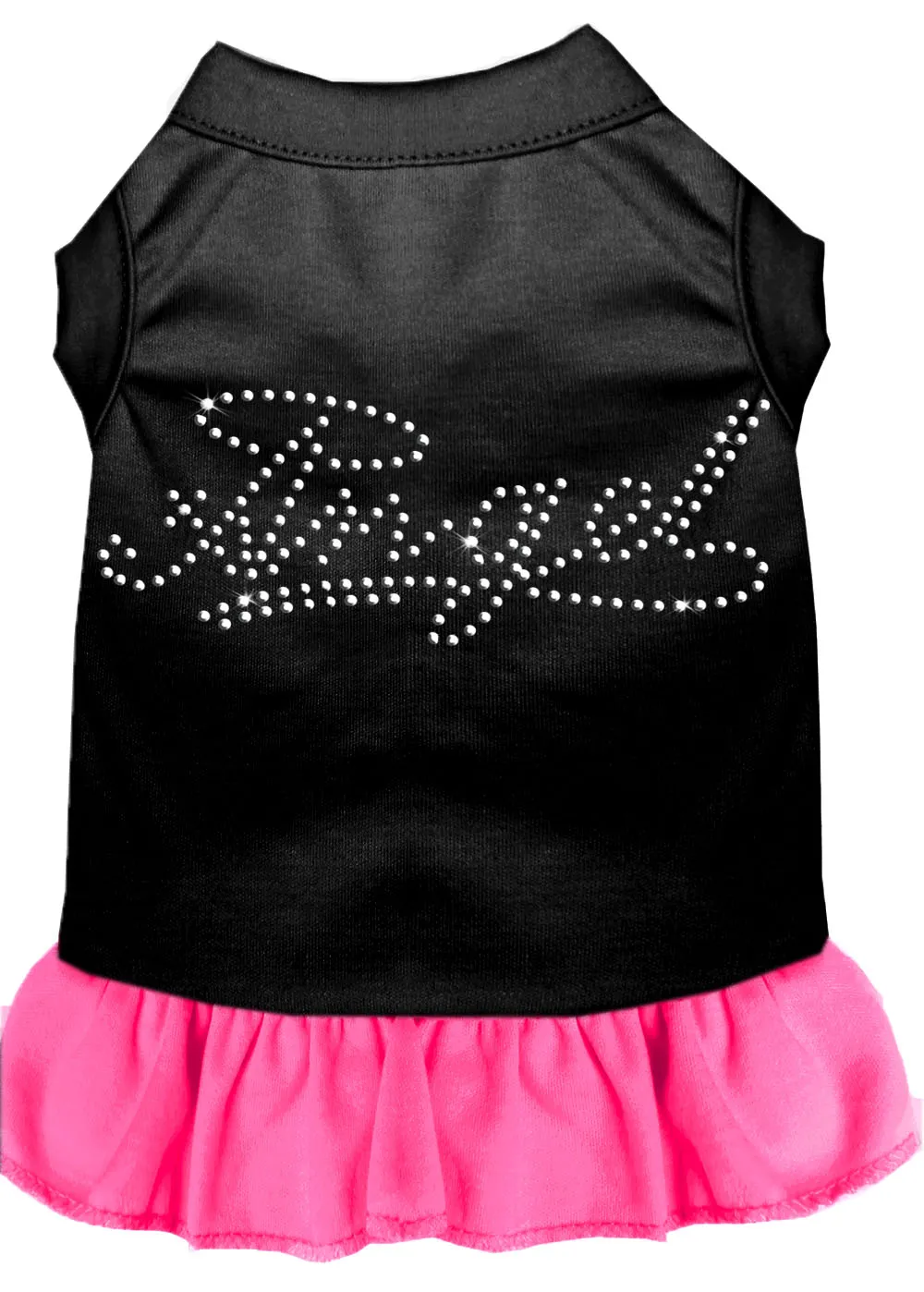 Rhinestone Angel Dress Black With Bright Pink Lg