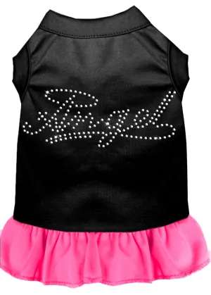 Rhinestone Angel Dress Black With Bright Pink Lg