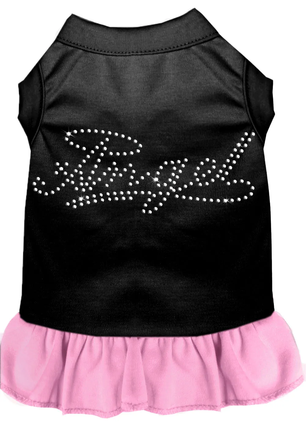 Rhinestone Angel Dress Black With Light Pink Lg