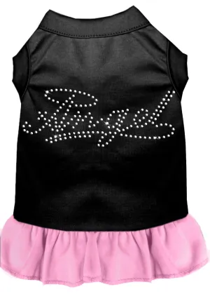 Rhinestone Angel Dress Black With Light Pink Lg