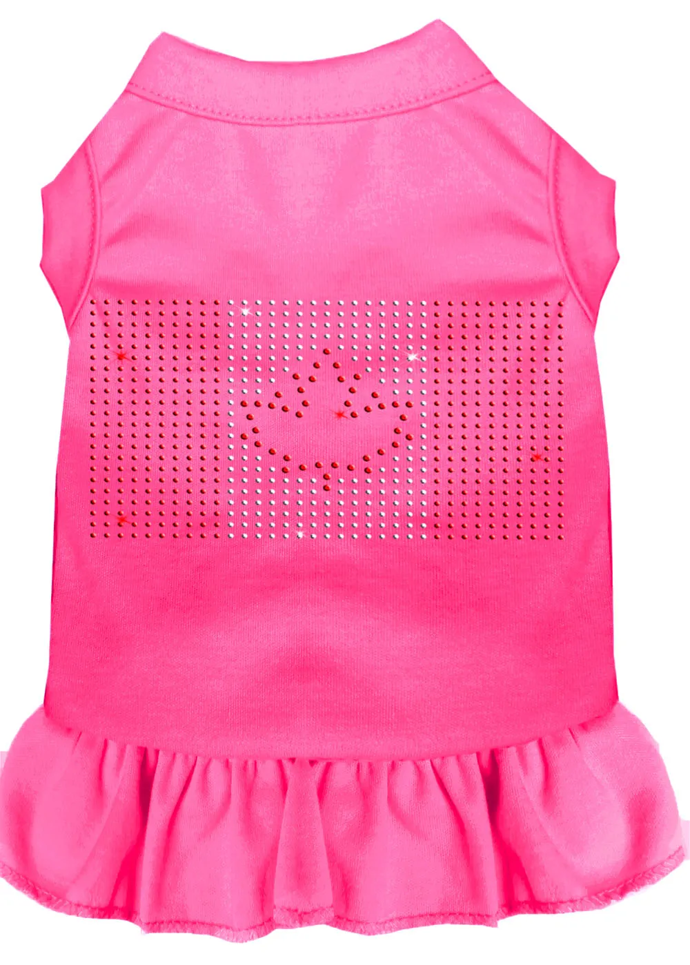 Rhinestone Canadian Flag Dress Bright Pink Xl