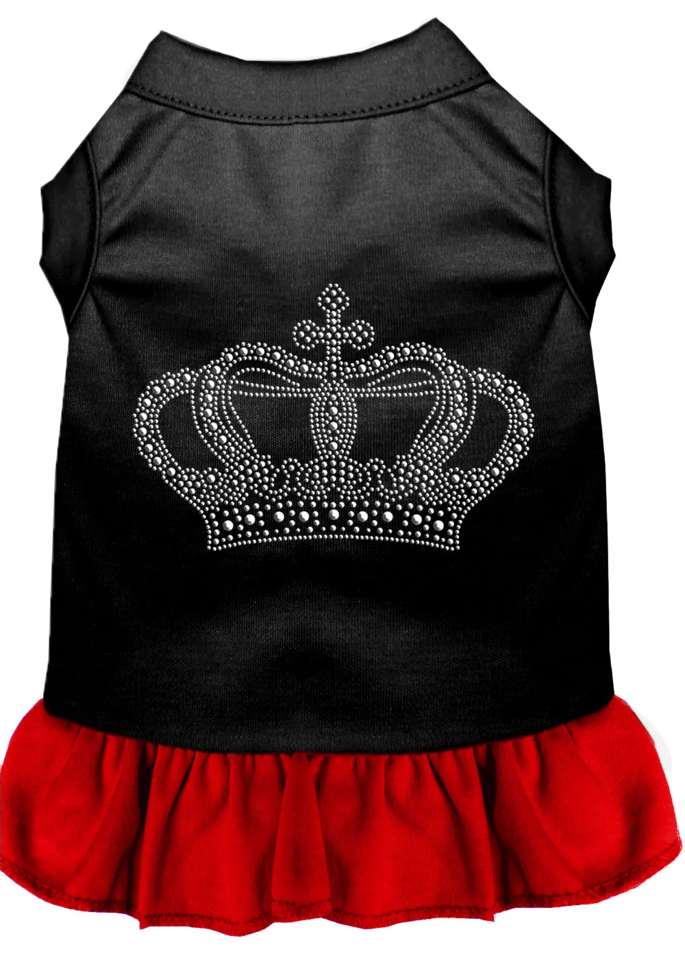 Rhinestone Crown Dress Black With Red Xs