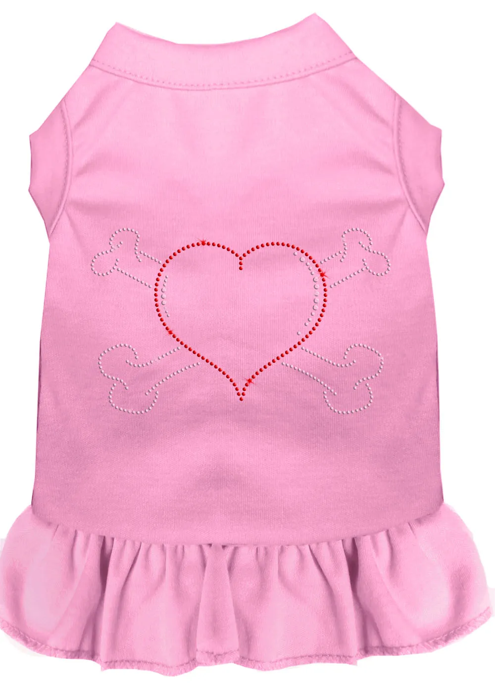 Rhinestone Heart And Crossbones Dress Light Pink Sm